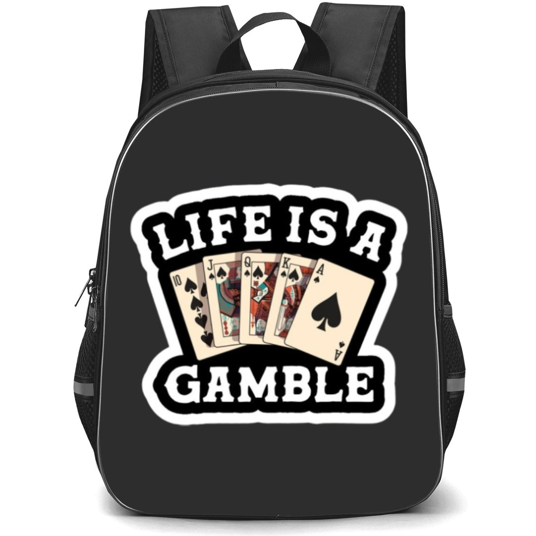 Poker Backpack Student Pack - Poker Black and Gold Patt