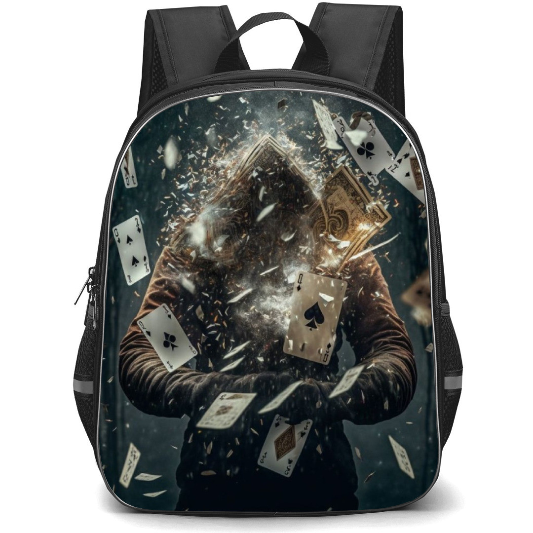 Poker Backpack Student Pack - Cards Neon Lights Illus