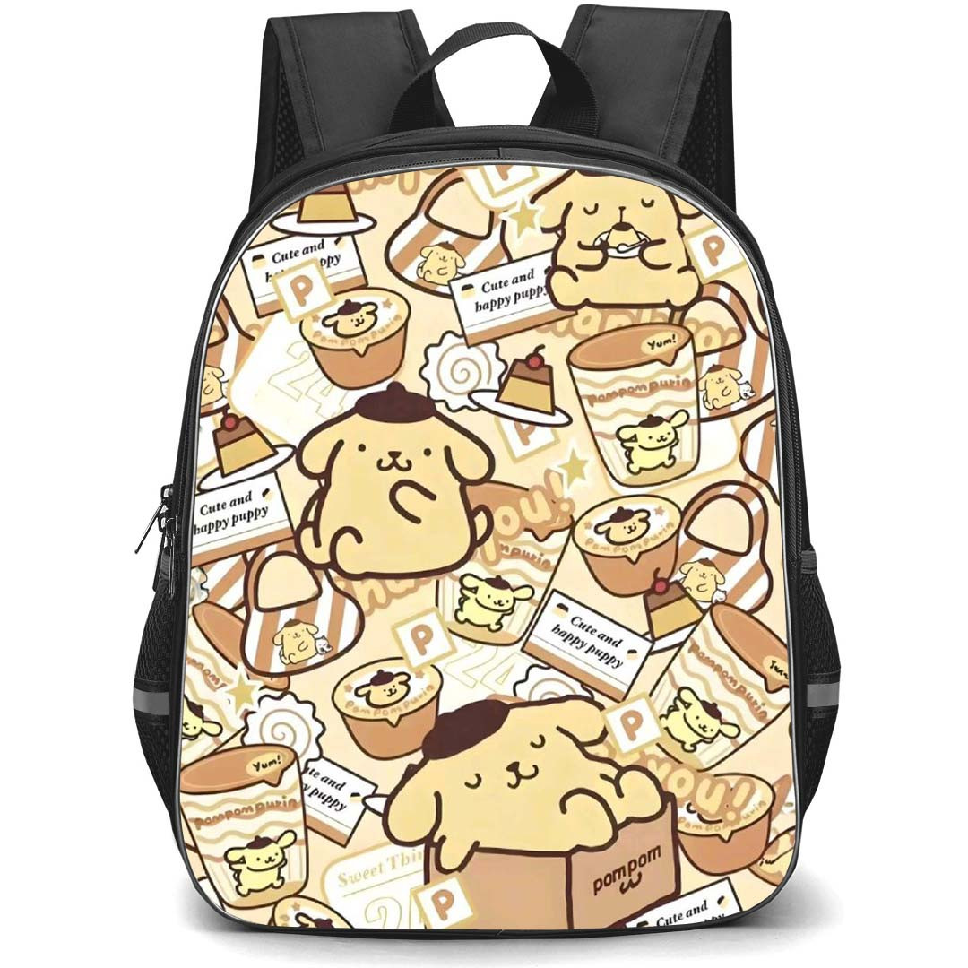 Pompompurin Sanrio Backpack School Bag StudentPack - Pompompurin Sanrio Cute And Happy Puppy Collage Pattern