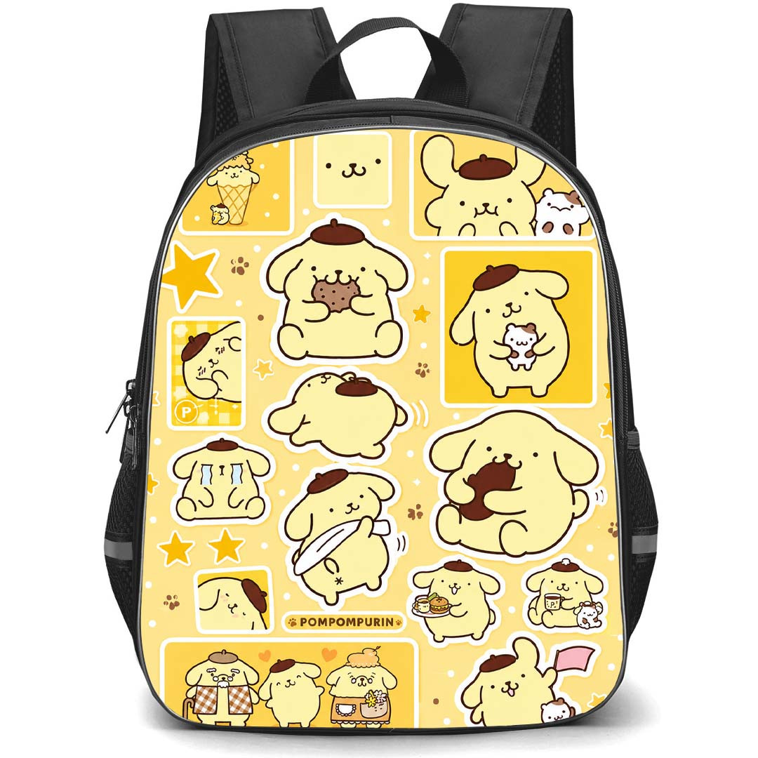 Pompompurin Sanrio Backpack School Bag StudentPack - Pompompurin Sanrio Different Moods Collage Poster