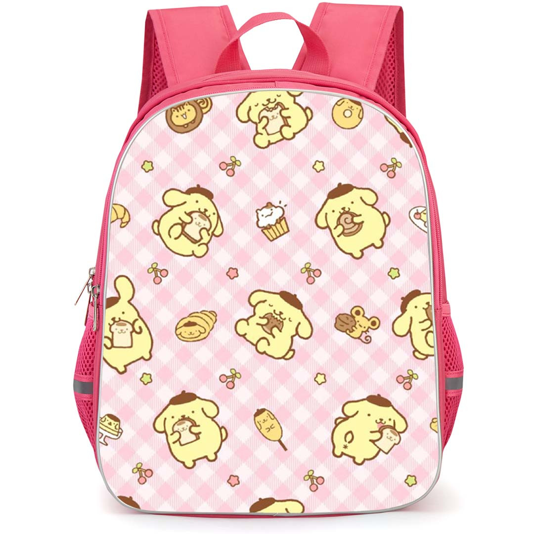 Pompompurin Sanrio Backpack School Bag StudentPack - Pompompurin Sanrio Eating Bread Pink Pattern