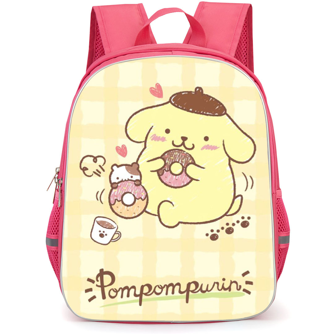 Pompompurin Sanrio Backpack School Bag StudentPack - Pompompurin Sanrio Eating Donut Series Poster