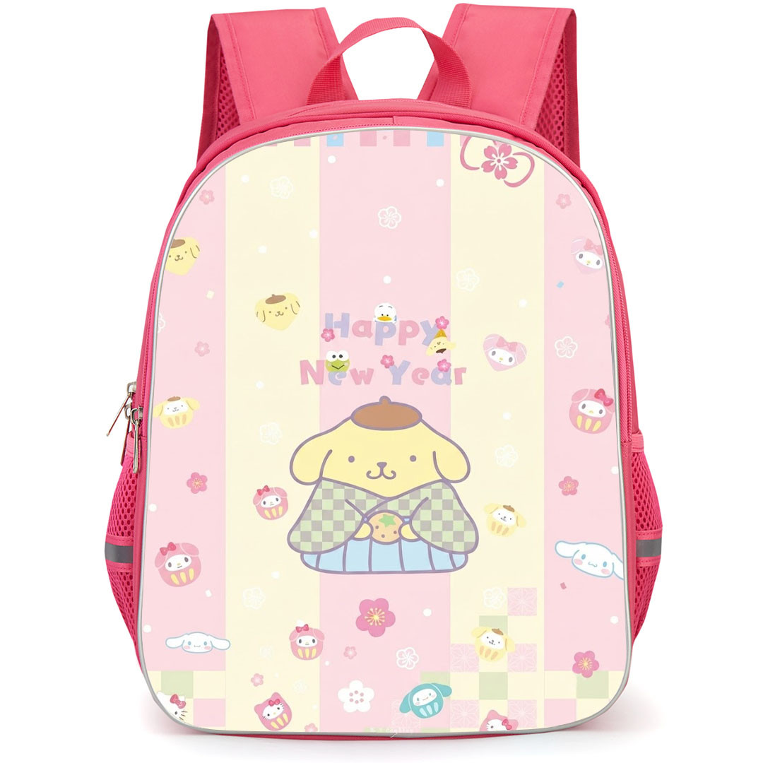 Pompompurin Sanrio Backpack School Bag StudentPack - Pompompurin Sanrio Happy New Year Poster