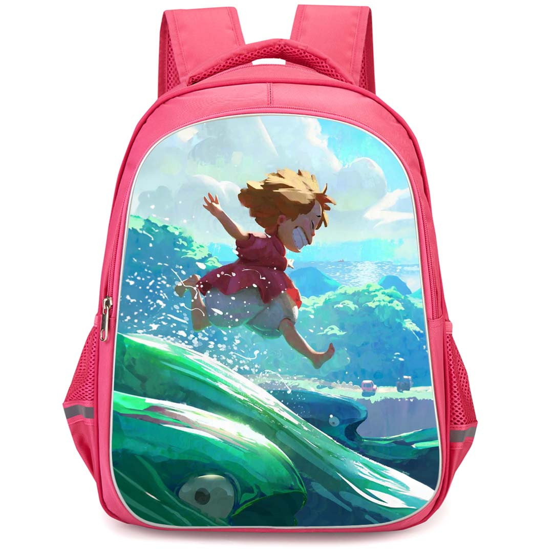 Ponyo Backpack StudentPack - Jumping Over The Water Poster