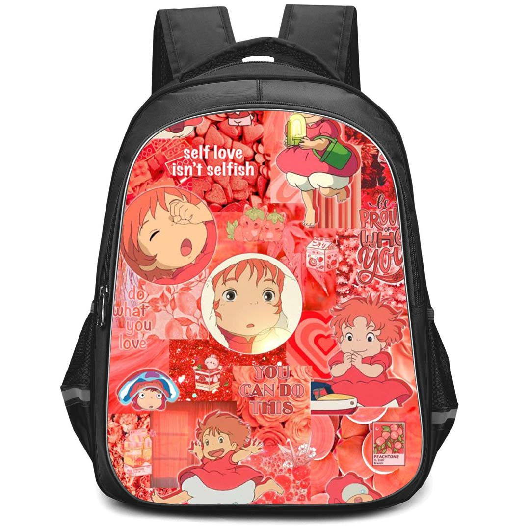 Ponyo Backpack StudentPack - Ponyo Red Effect Collage