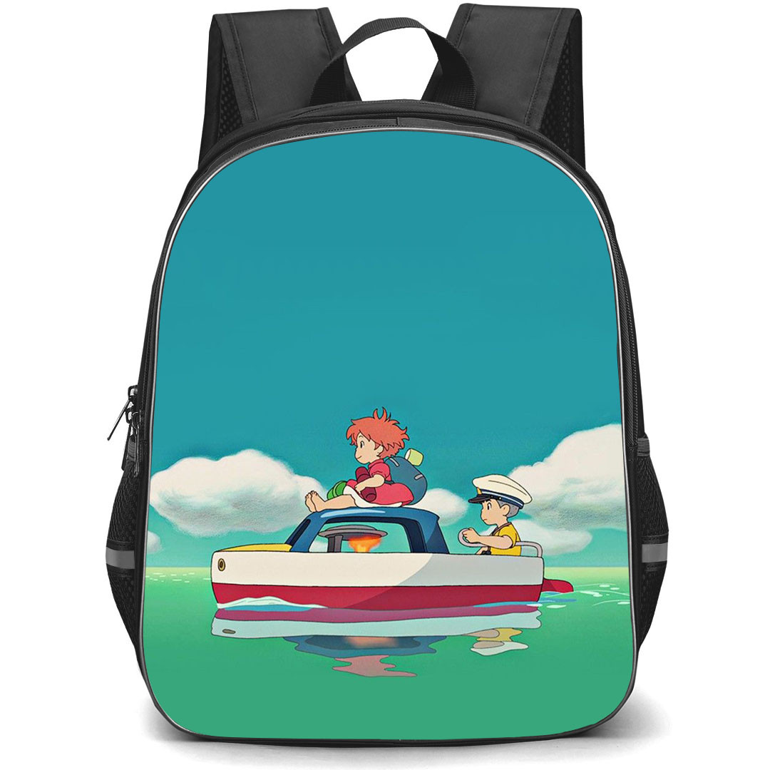 Ponyo Backpack StudentPack - Ponyo And Sosuke On Boat Poster