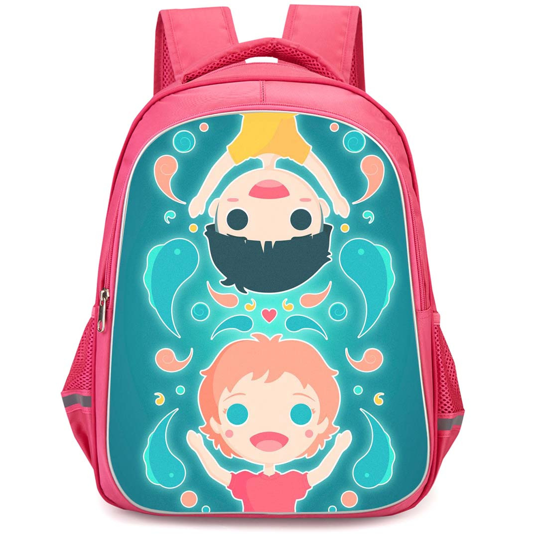 Ponyo Backpack StudentPack - Ponyo And Sosuke Up Side Down Poster