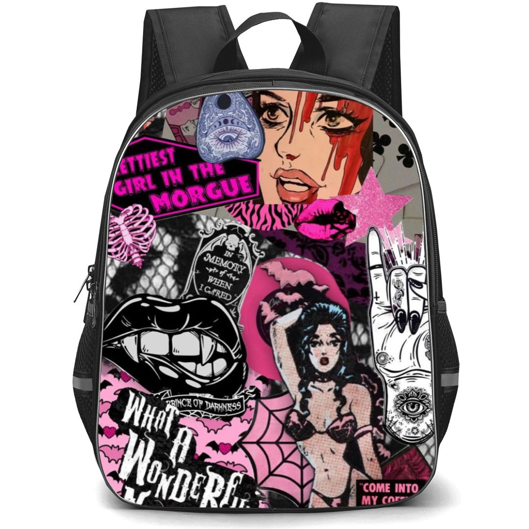 Pop Art Pattern Backpack StudentPack - A Vampires Love Pink Bats