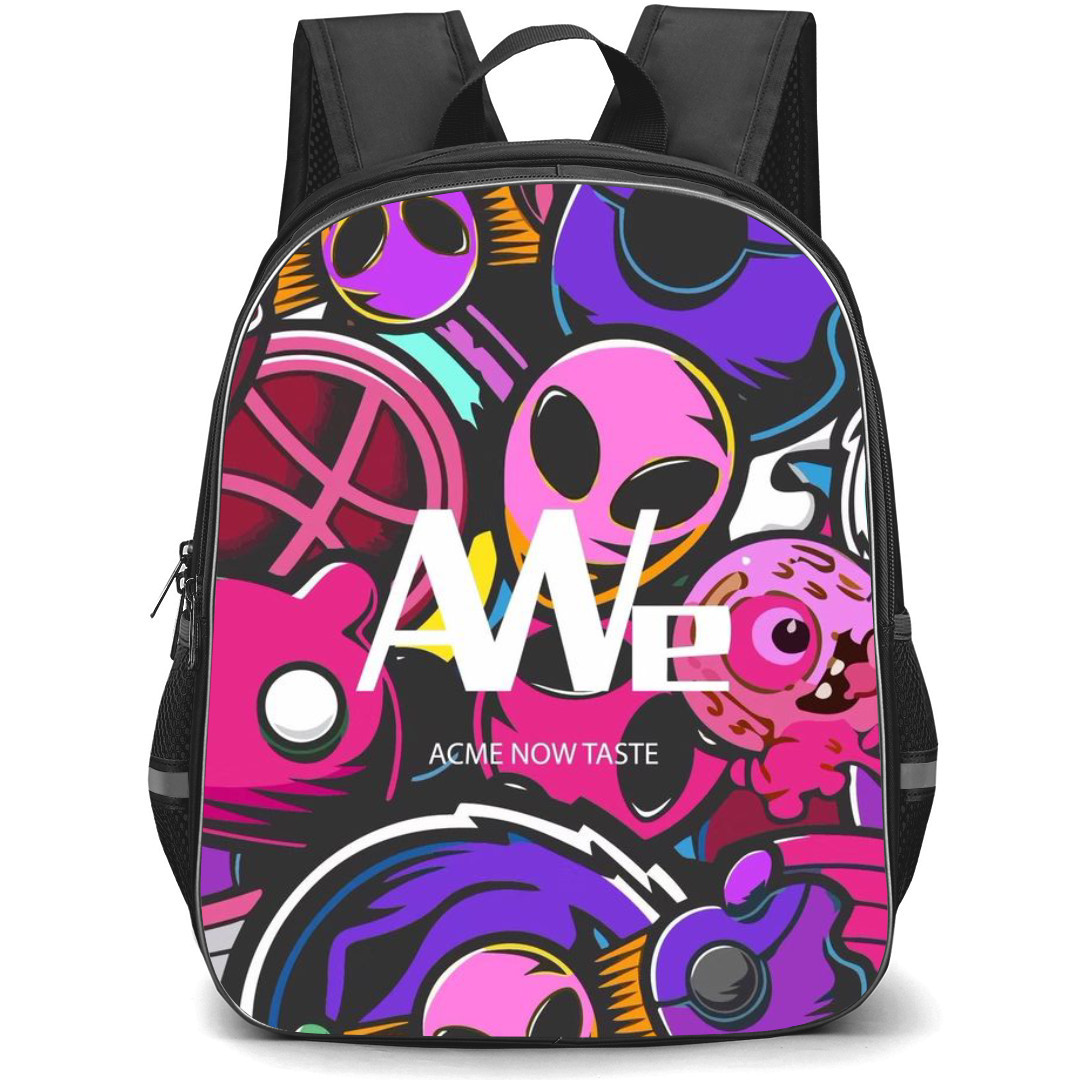Pop Art Pattern Backpack StudentPack - Acme No Taste Pink Purple Colors