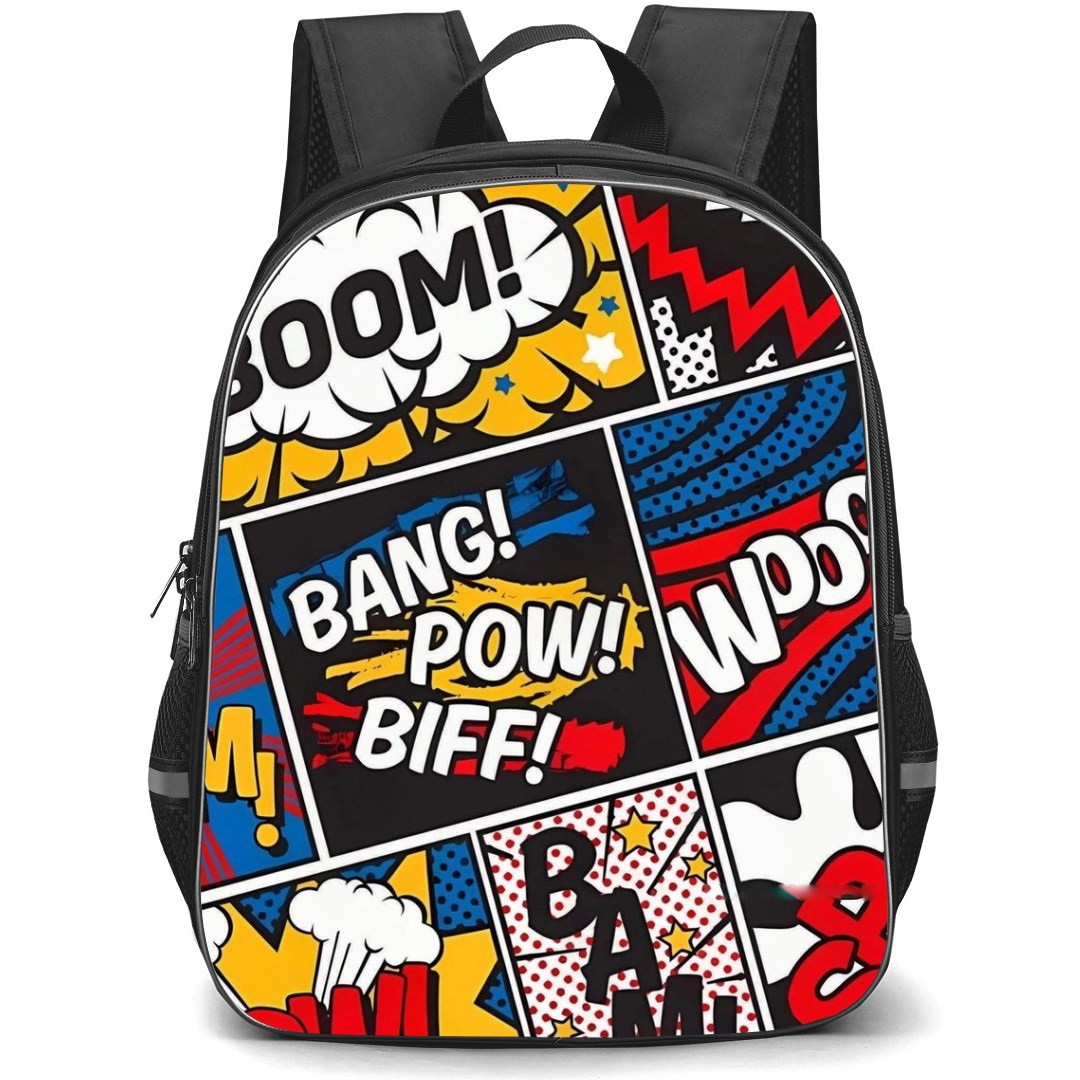 Pop Art Pattern Backpack StudentPack - Bang Pow Biff Comic Art