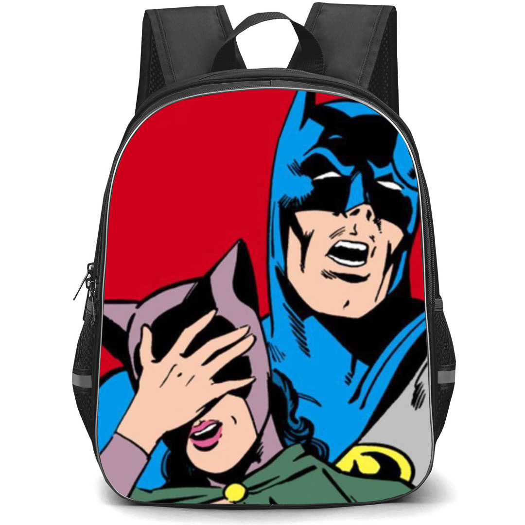 Pop Art Pattern Backpack StudentPack - Batman and Batwoman Face Palm