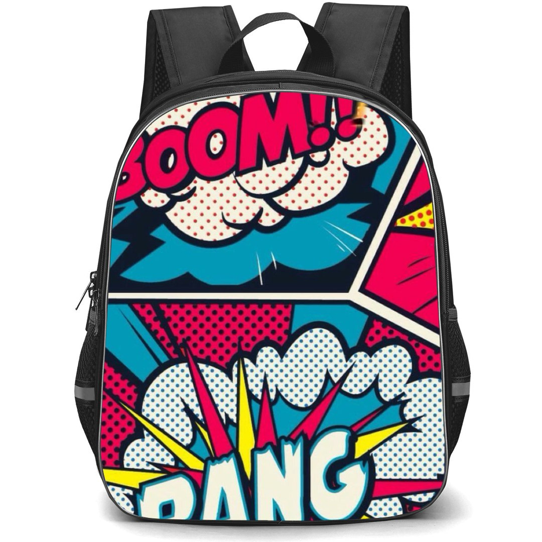 Pop Art Pattern Backpack StudentPack - Boom Bang Comic Art
