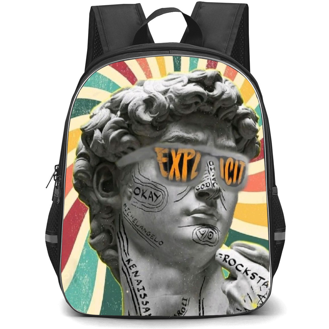 Pop Art Pattern Backpack StudentPack - David Explicit Sunglasses