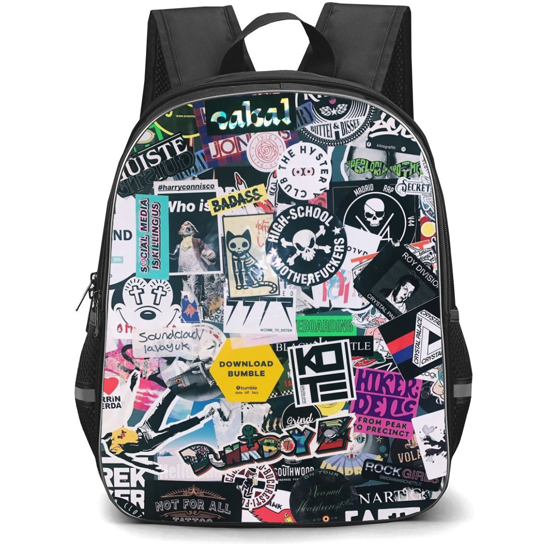 Pop Art Pattern Backpack StudentPack - Download Bumble Street Sticker Art Collage