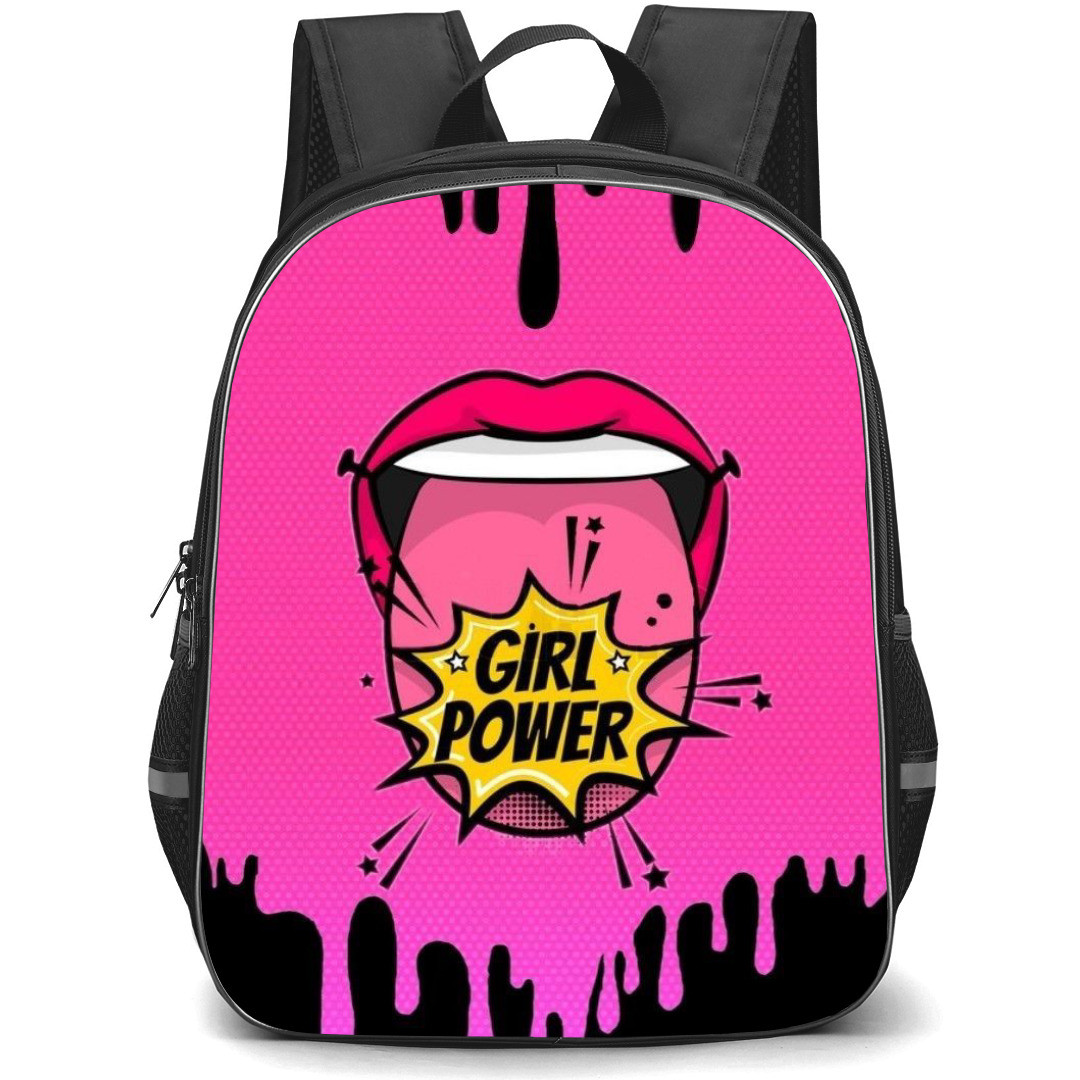 Pop Art Pattern Backpack StudentPack - Girl Power Pop in Tongue