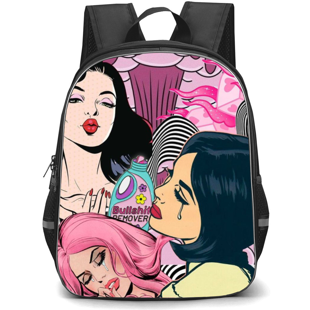 Pop Art Pattern Backpack StudentPack - Girls Crying Bullshit Remover