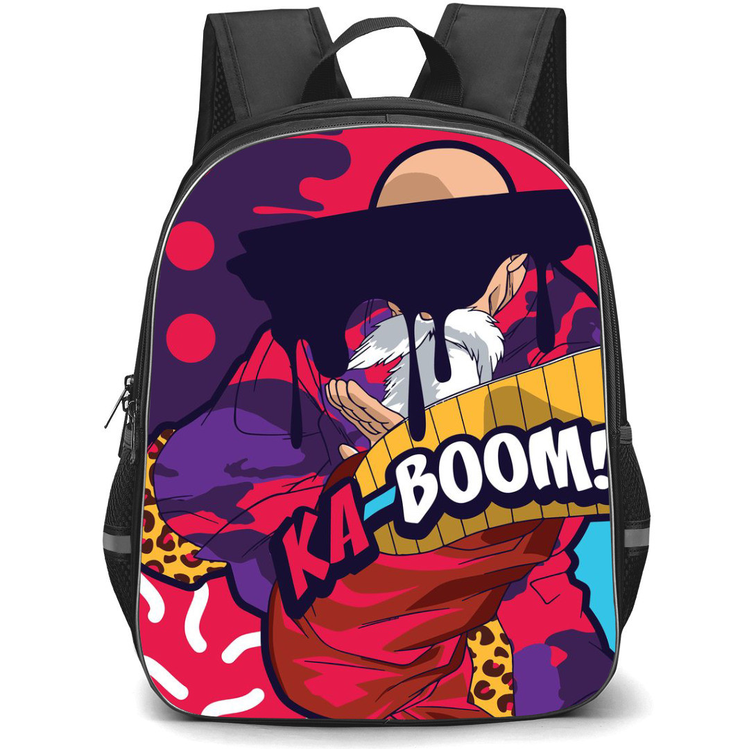 Pop Art Pattern Backpack StudentPack - Kaboom Old Man Kick Red Background