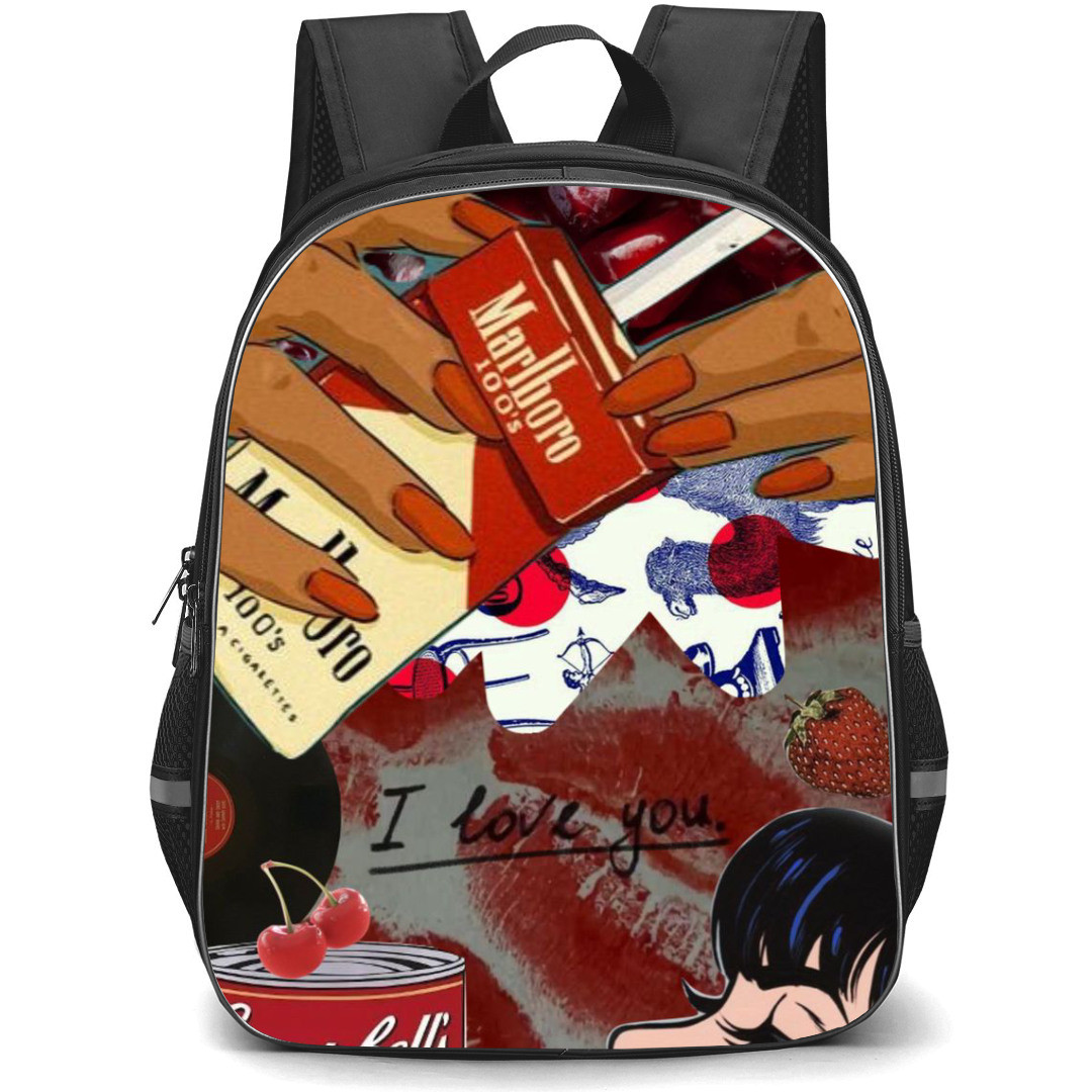 Pop Art Pattern Backpack StudentPack - Marlboro 100s Campbells Soup