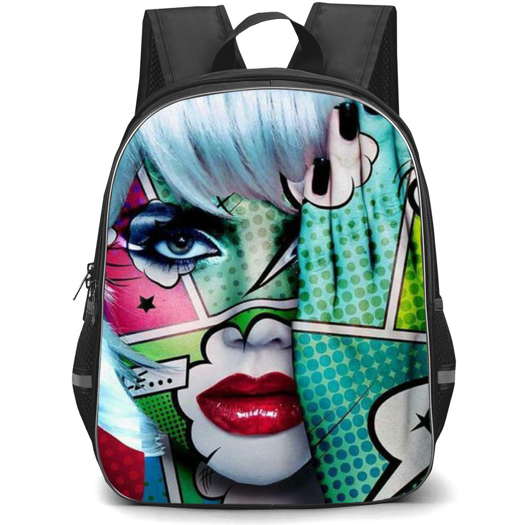 Pop Art Pattern Backpack StudentPack - Monica Nowak Art One Eye Closed