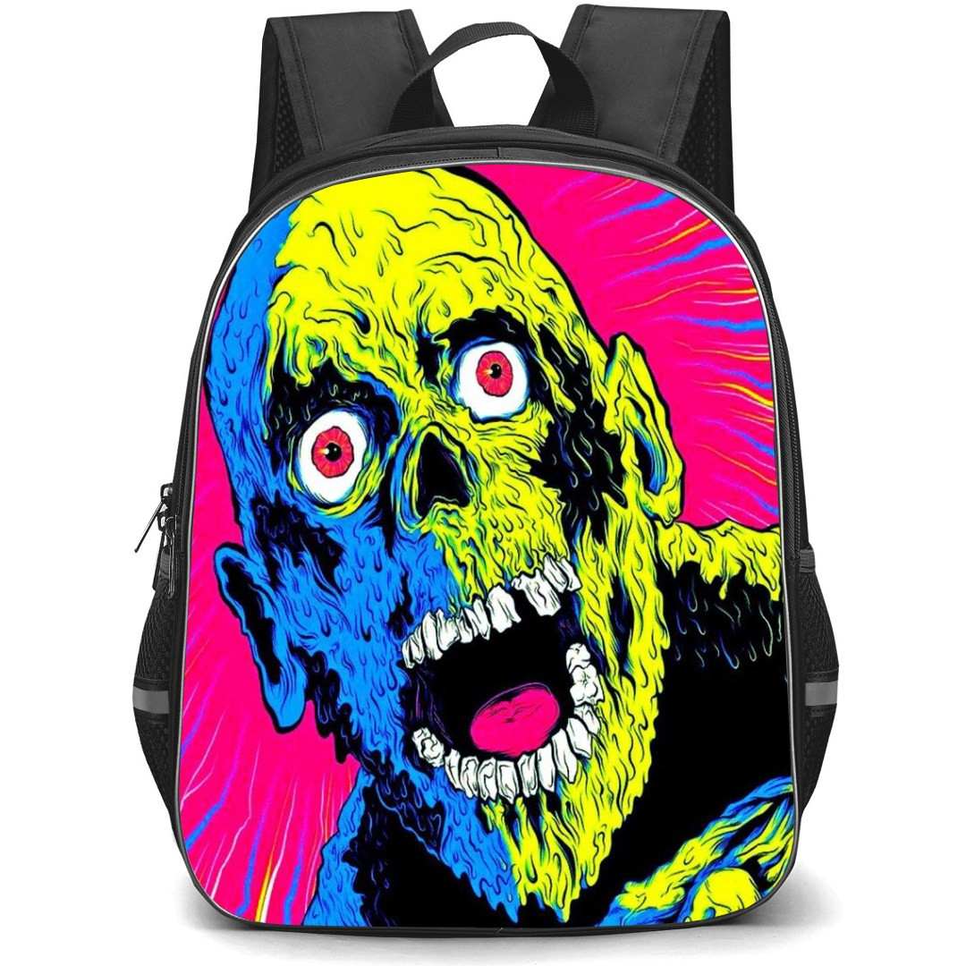 Pop Art Pattern Backpack StudentPack - More Brains Zombie Pink Background