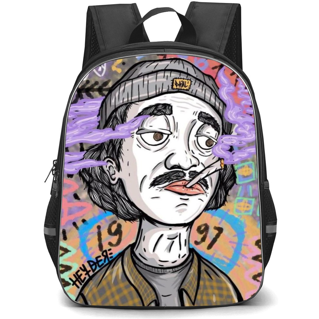 Pop Art Pattern Backpack StudentPack - Mushtache Man Smoking in 1997