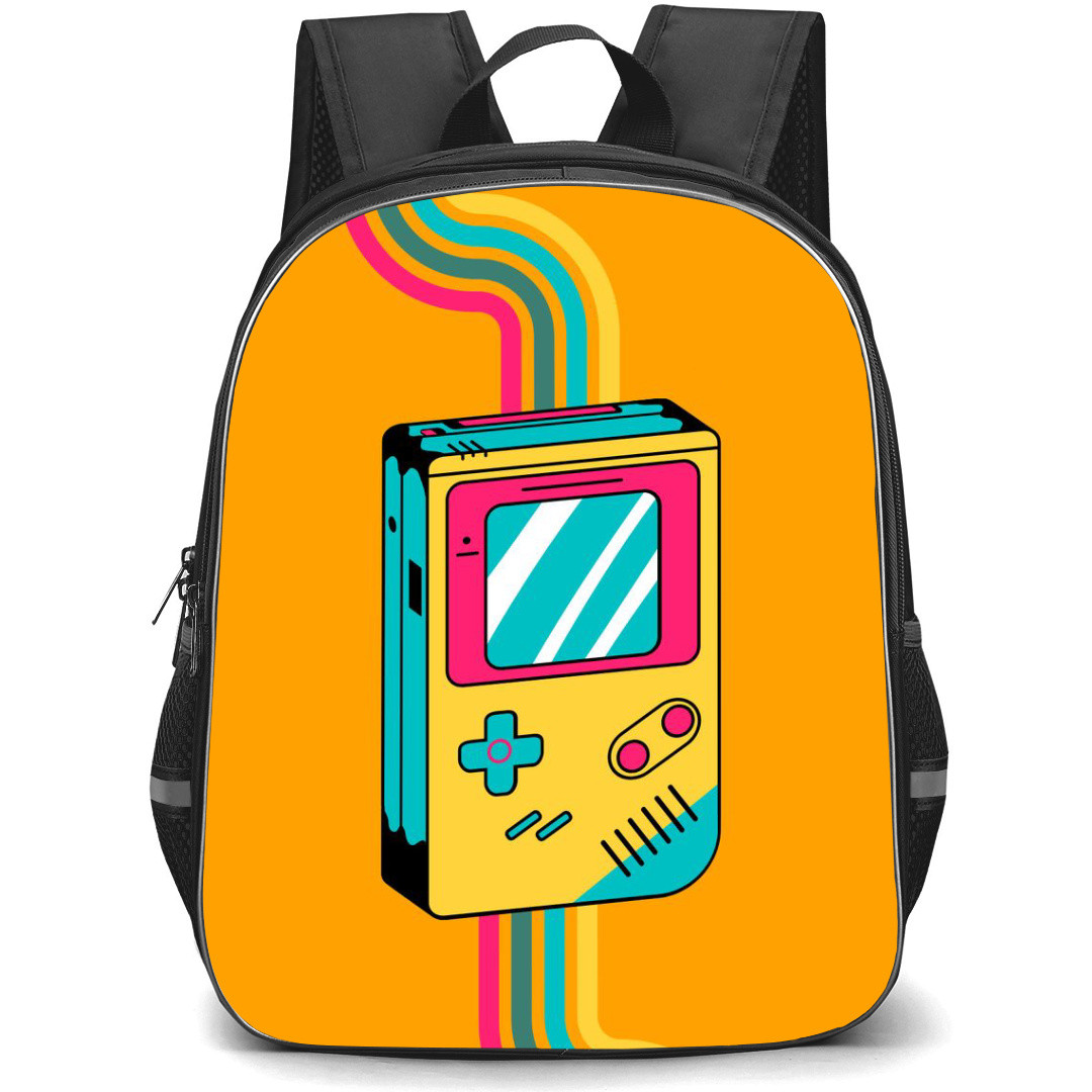 Pop Art Pattern Backpack StudentPack - Nintendo Gameboy Yellow Background