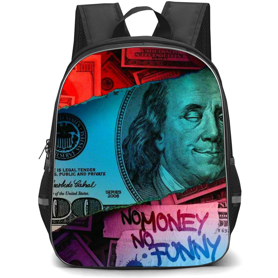 Pop Art Pattern Backpack StudentPack - No Money no Funny Winking