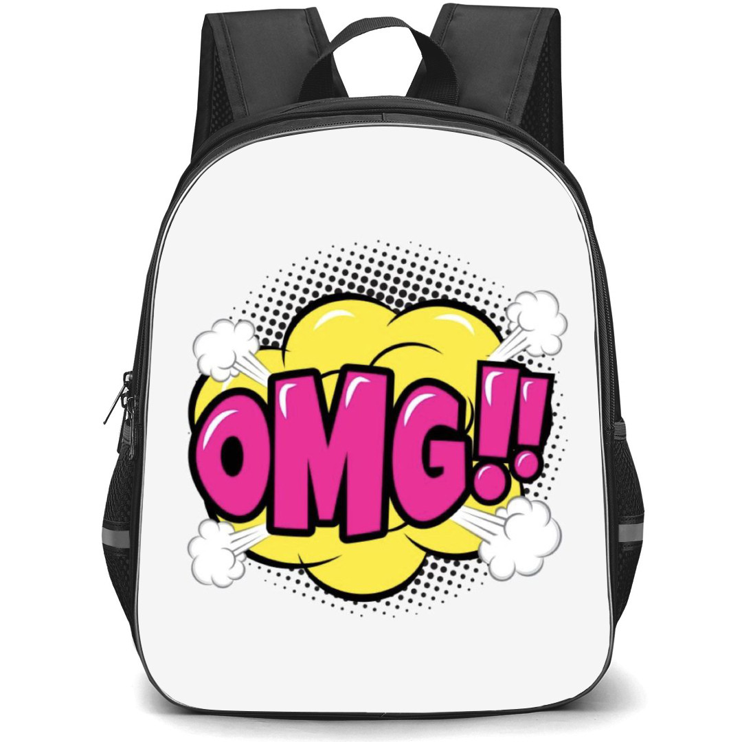 Pop Art Pattern Backpack StudentPack - OMG Sticker Art Yellow Cloud