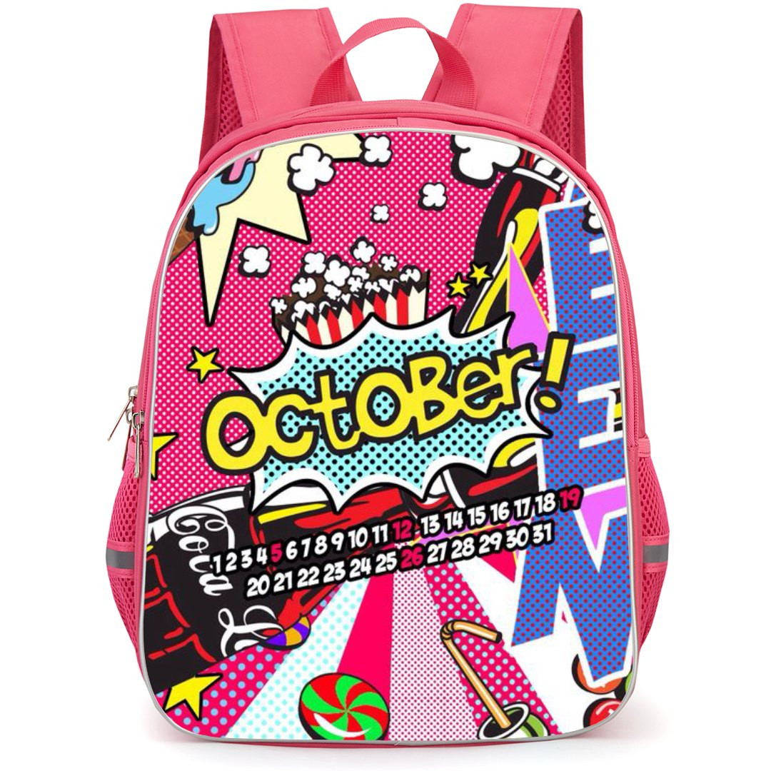 Pop Art Pattern Backpack StudentPack - October Softdrinks and Mms Background