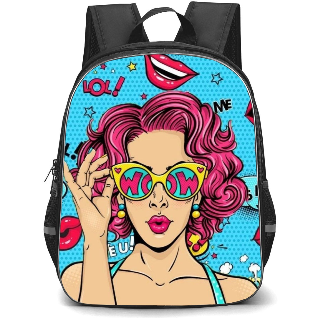 Pop Art Pattern Backpack StudentPack - Red Head Wow Shades