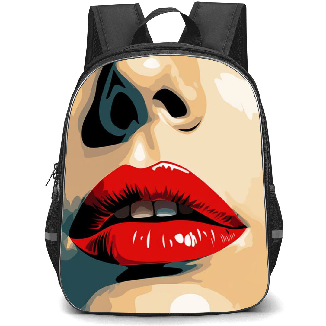 Pop Art Pattern Backpack StudentPack - Red Lips Vector Art