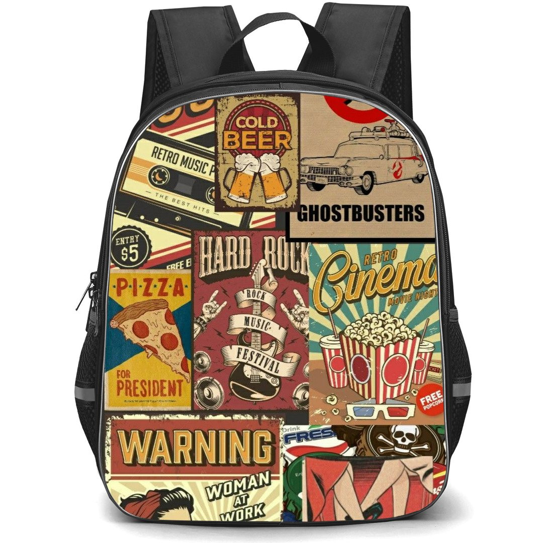 Pop Art Pattern Backpack StudentPack - Retro Cinema Vintage Posters
