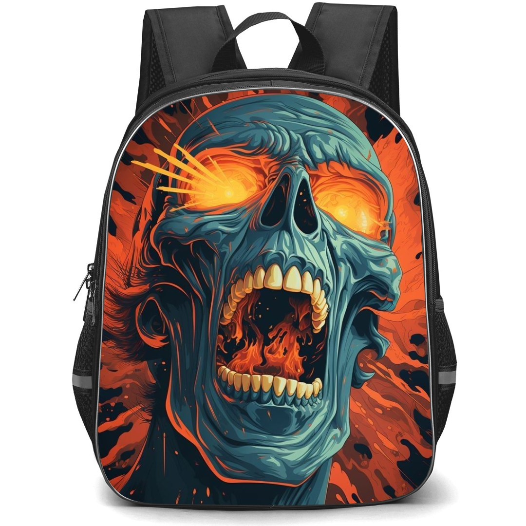 Pop Art Pattern Backpack StudentPack - Screaming Flaming Mouth Red Burst