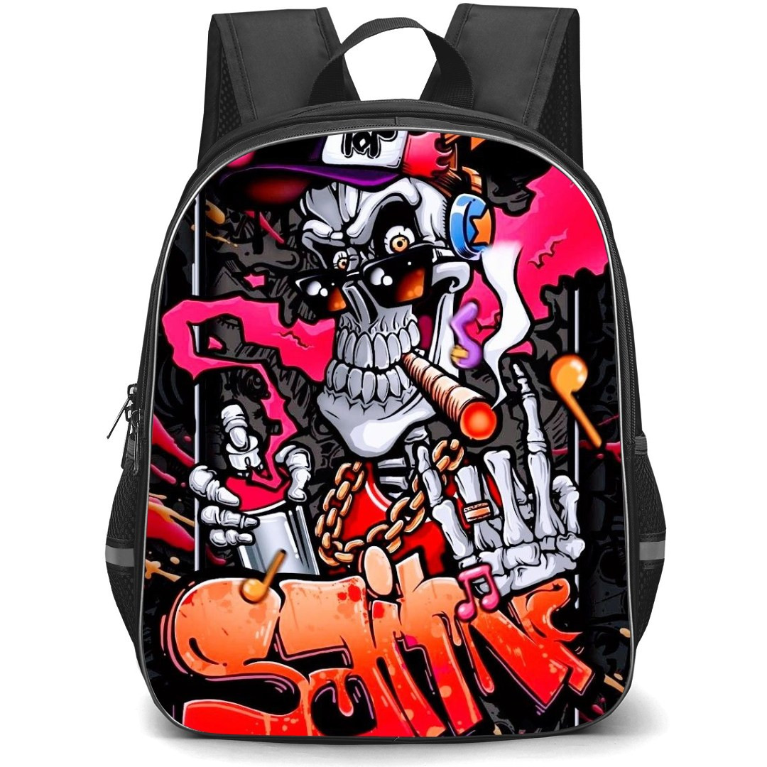 Pop Art Pattern Backpack StudentPack - Skeleton Spray Painting