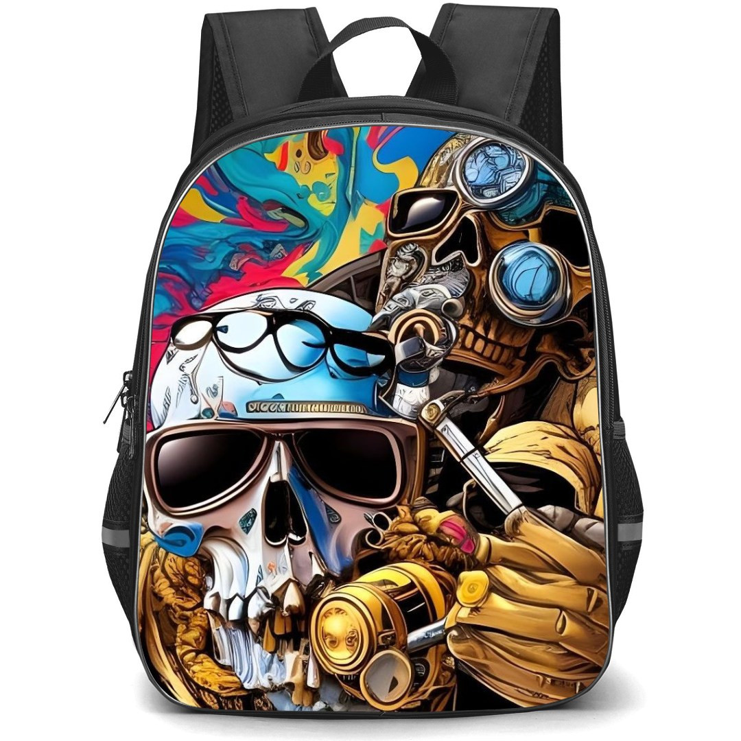 Pop Art Pattern Backpack StudentPack - Skulls Wearing Sunglasses