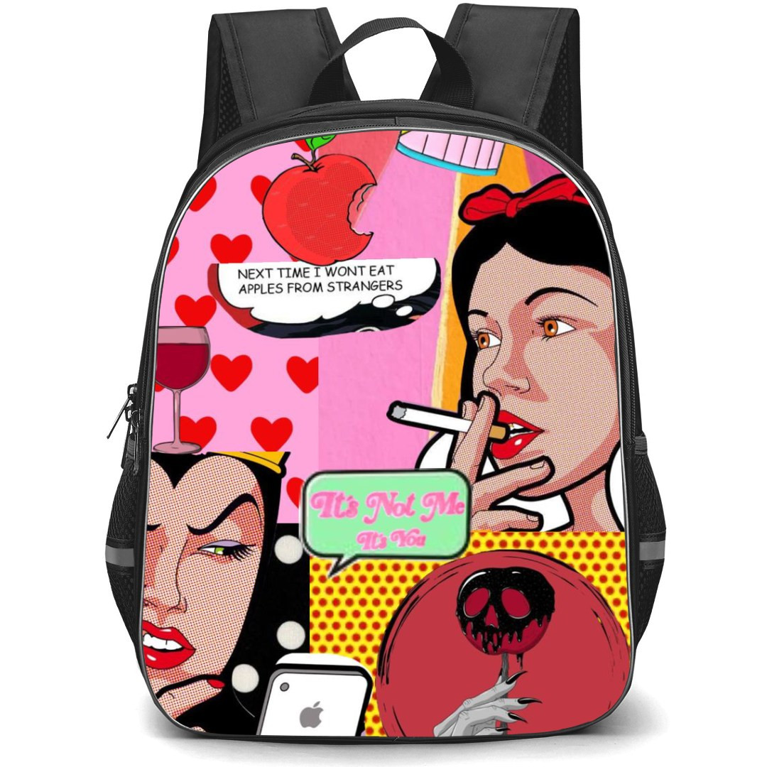 Pop Art Pattern Backpack StudentPack - Snow White Cigarette Smoking