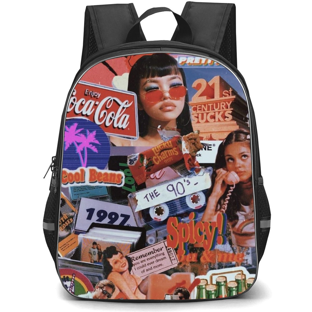 Pop Art Pattern Backpack StudentPack - The 90s Cocacola Vintage Collage