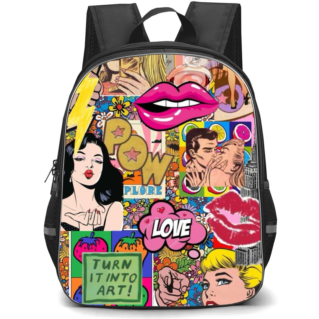 Pop Art Pattern Backpack StudentPack - Turn it into Art Collage