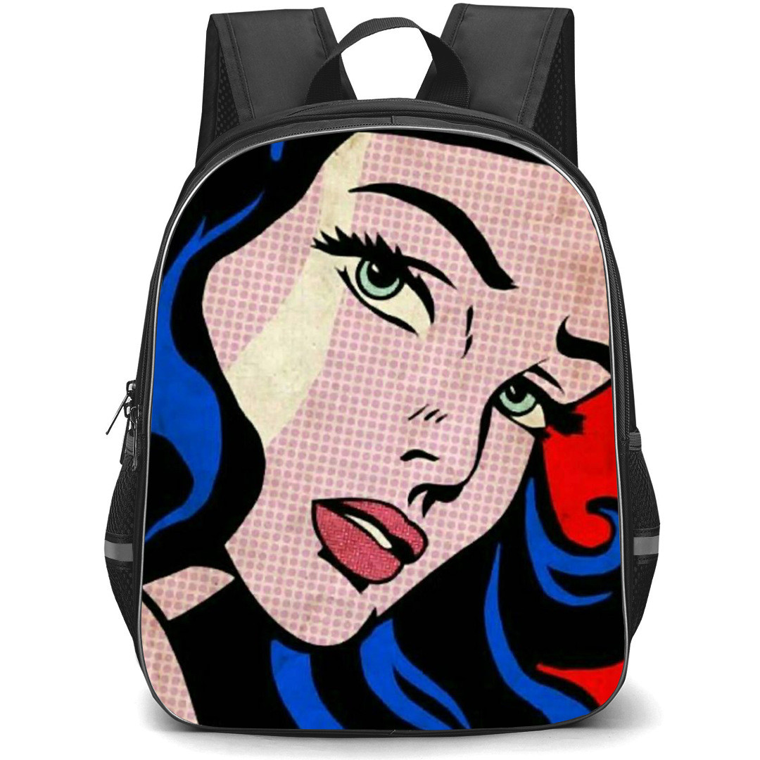 Pop Art Pattern Backpack StudentPack - Wonder Woman Portrait Comic Art