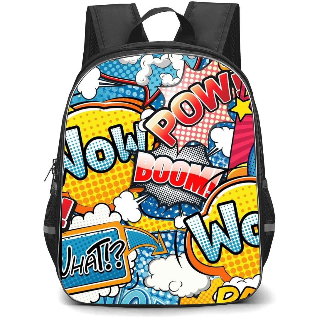 Pop Art Pattern Backpack StudentPack - Wow Pow Boom Dot Matrix Background