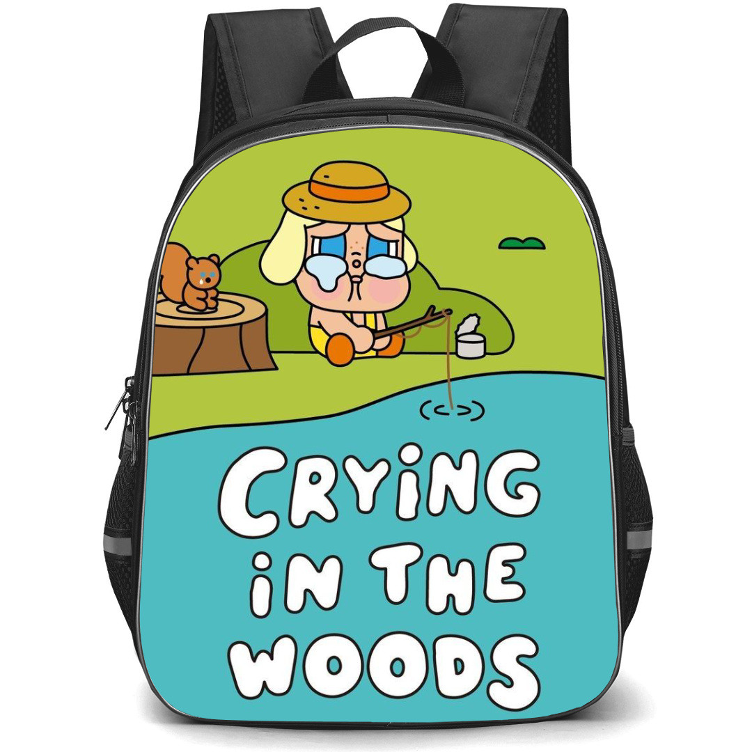 Pop Mart CryBaby Cry Baby Backpack StudentPack - Cry Baby Crying On The Woods Fishing