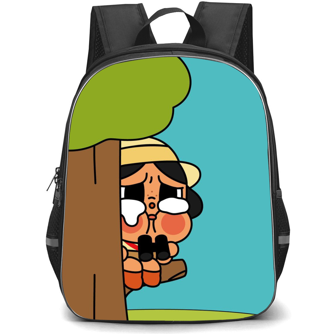 Pop Mart CryBaby Cry Baby Backpack StudentPack - Cry Baby On The Tree Illustration