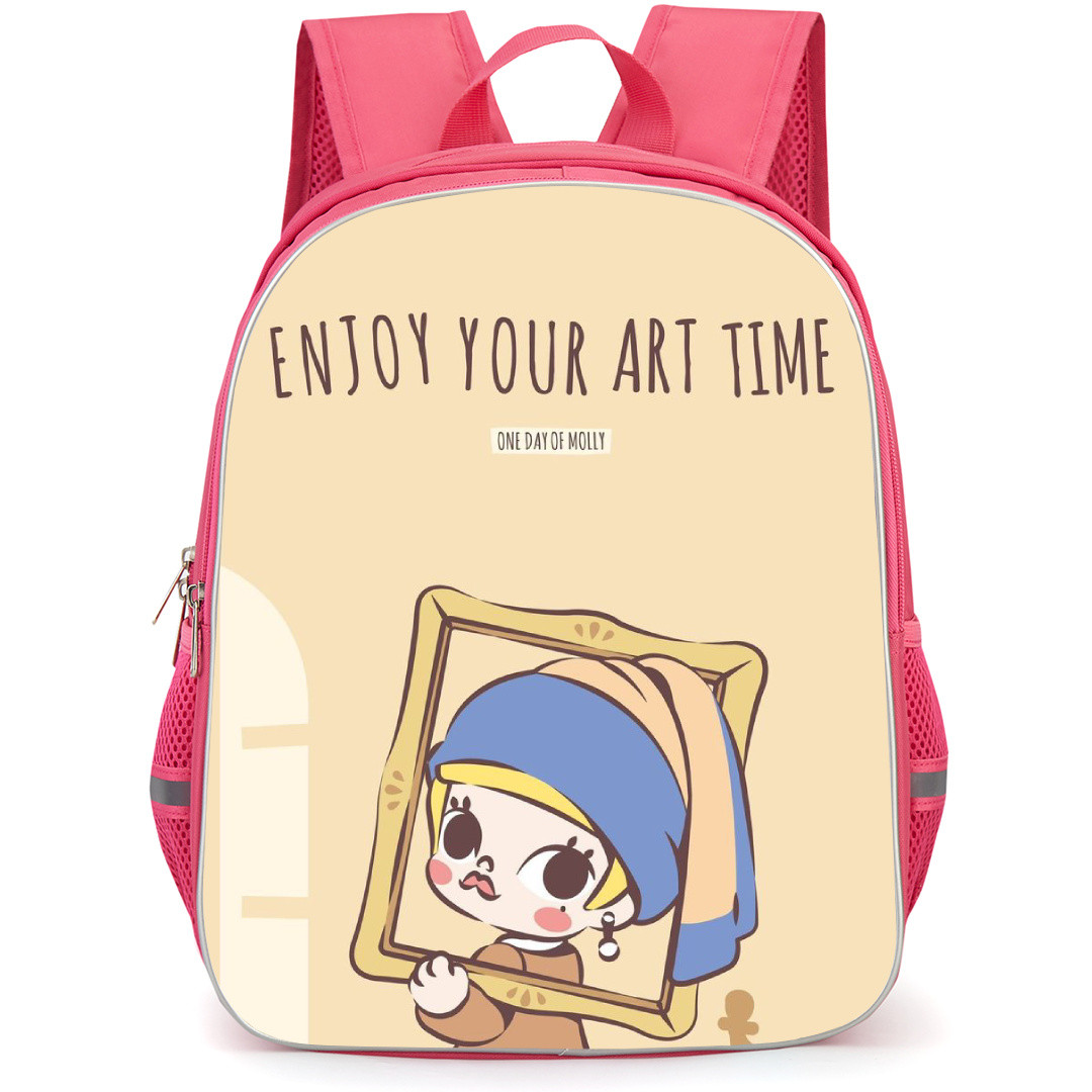 Pop Mart Molly Backpack StudentPack - Molly Enjoy Your Art Time