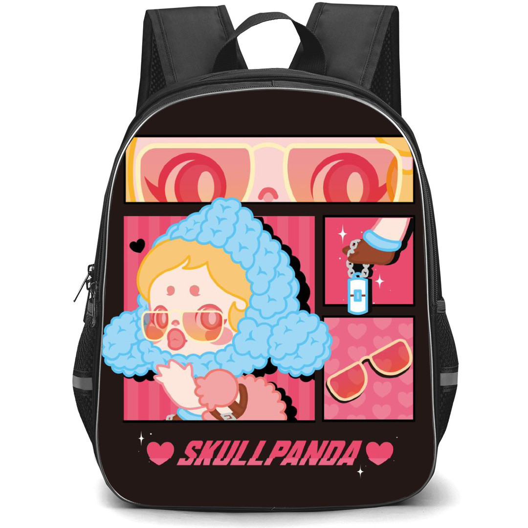 Pop Mart Skull Panda Backpack StudentPack - Skull Panda Collage Black Background
