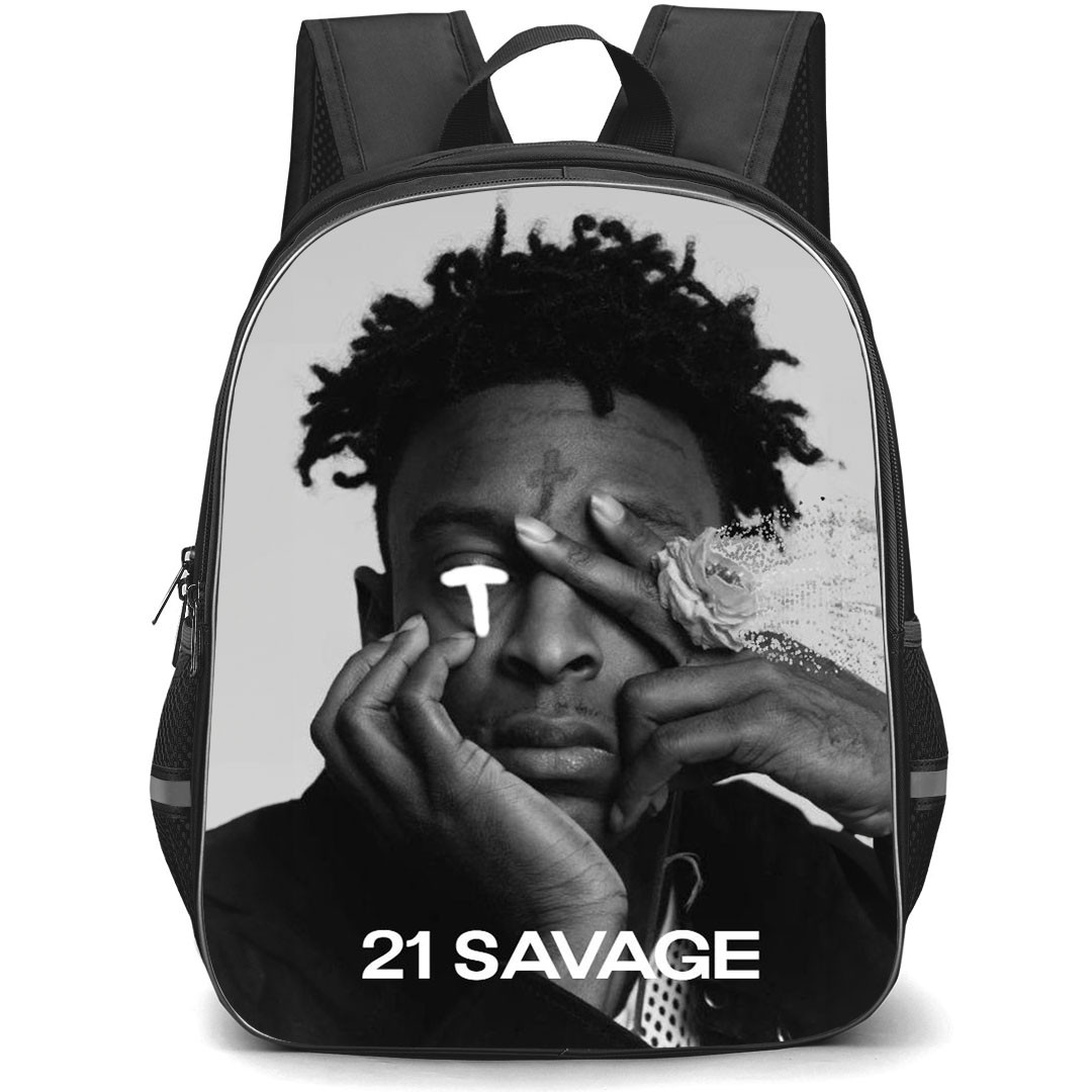 21 Savage Backpack StudentPack - 21 Savage Covering Eyes Grayscale Poster