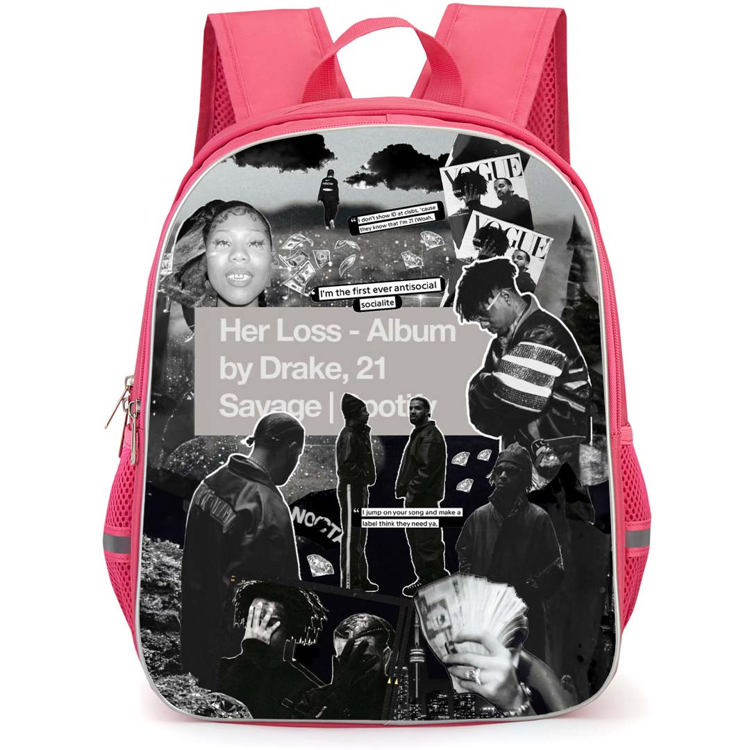 21 Savage Backpack StudentPack - 21 Savage Her Loss Album By Drake 21 Grayscale Collage