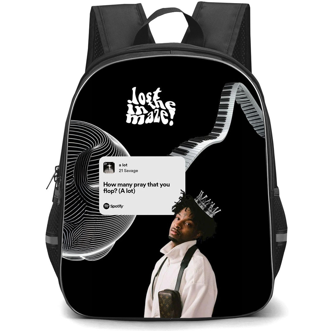 21 Savage Backpack StudentPack - 21 Savage Lost In The Maze Grayscale Poster
