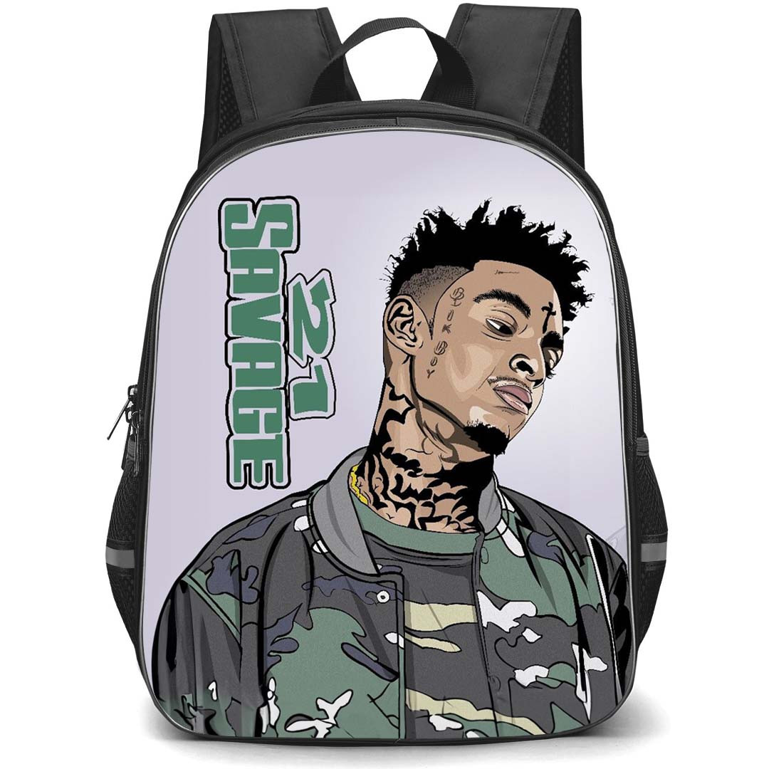 21 Savage Backpack StudentPack - 21 Savage Side Portrait Sketch Art