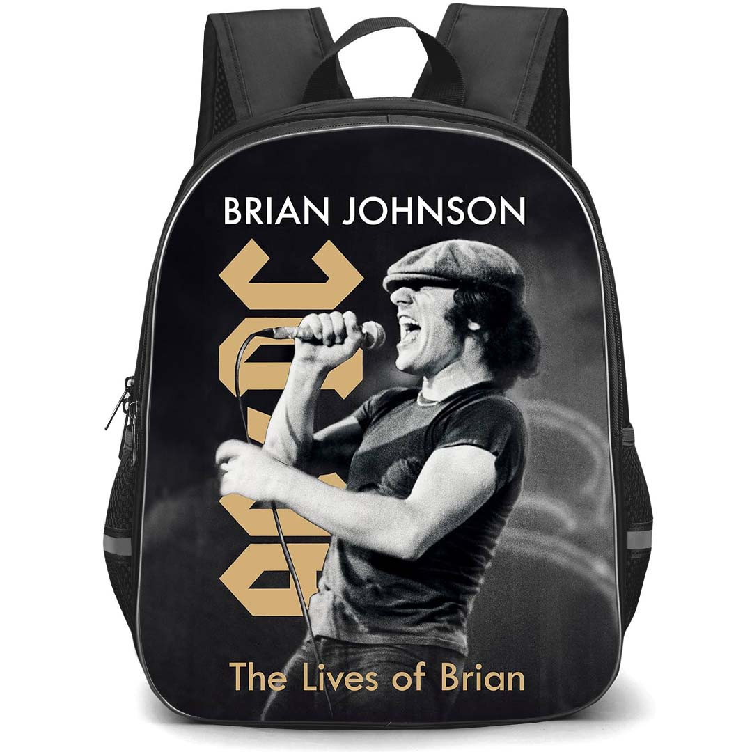 ACDC Brian Johnson Backpack StudentPack - ACDC Brian Johnson The Lives of Brian - A Memoir Book Cover Poster