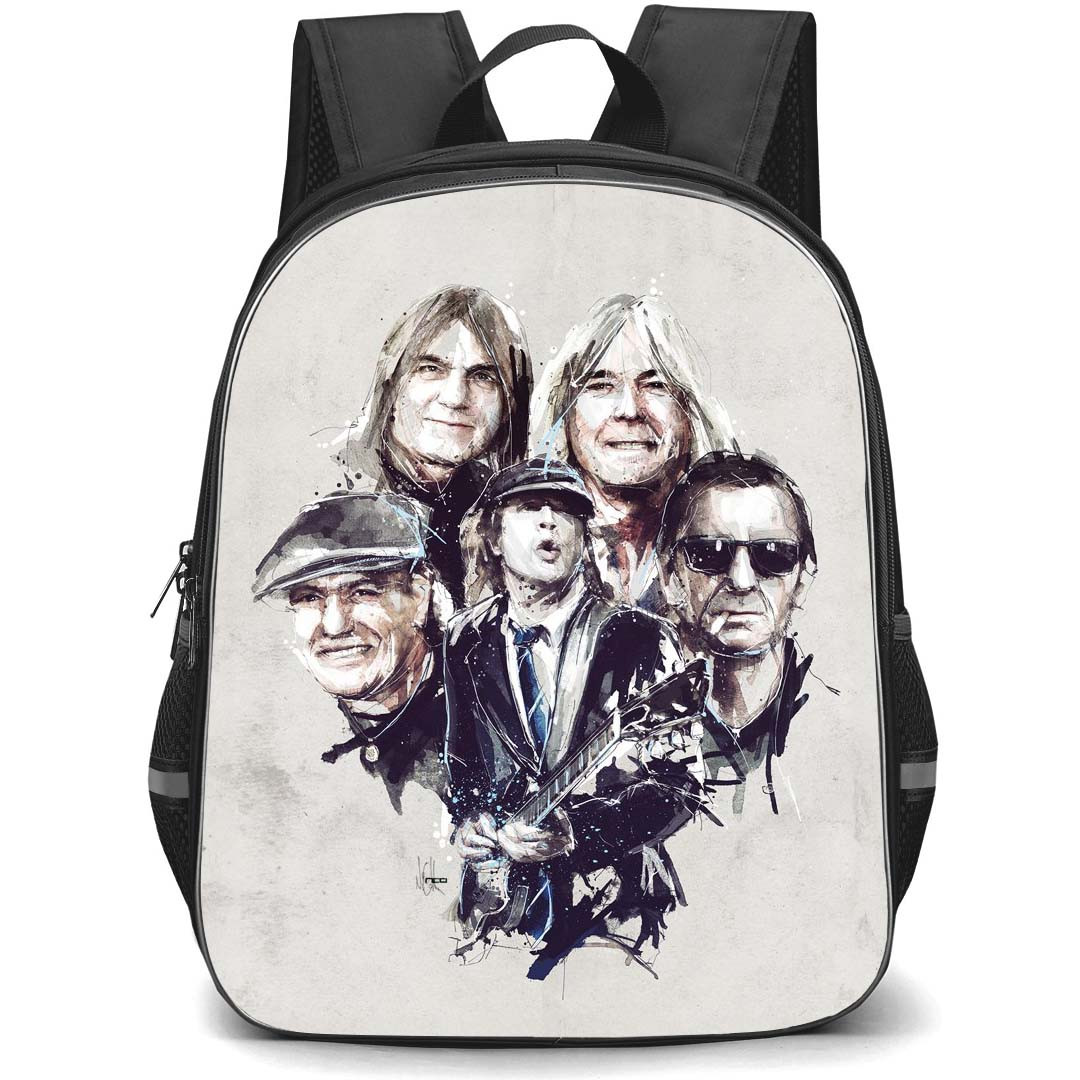 ACDC Backpack StudentPack - ACDC Group Illustration For Classic Rock Magazine Poster